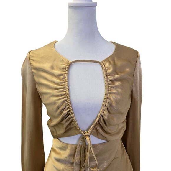 Shona Joy Felicity Long Sleeve Cut Out Mini Dress Size 2 - Picture 4 of 6